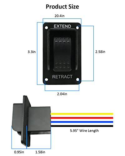 RV Power Stabilizer Switch Electric Jack Switch 12V DPDT Extend Retract Momentary, Polarity Reversing Switch for Boat Auto UTV RV Travel Trailer