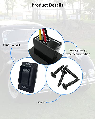 RV Power Stabilizer Switch Electric Jack Switch 12V DPDT Extend Retract Momentary, Polarity Reversing Switch for Boat Auto UTV RV Travel Trailer