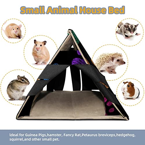 enheng Small Pet Hideout Dog Footprints Hamster House Guinea Pig Playhouse for Dwarf Rabbits Hedgehogs Chinchillas