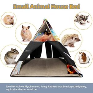 enheng Small Pet Hideout Ballet Dancer Art Hamster House Guinea Pig Playhouse for Dwarf Rabbits Hedgehogs Chinchillas