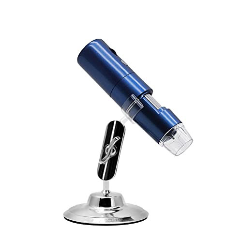 XDCHLK Microscope Digital Microscopio Zoom Handheld LED Magnifier 1000X USB Charge Microscope for iOS/Android Phone Tablet (Color : Blue)