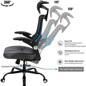 Ergonomic Office Chair, Desk Chair with Lumbar Support, Thick Cushion Breathable Mesh Computer Chair,High Back Desk Chair with 3D Armrests and Adjustable Headrest (Black)