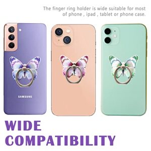 4 Pack Cute Butterfly Cellphone Stand Set, Butterfly Cell Phone Ring Holder, 360°Rotation Phone Ring Grip Compatible with All Smartphones Tablet(Pink, Yellow, Purple, Green)