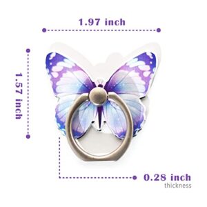 4 Pack Cute Butterfly Cellphone Stand Set, Butterfly Cell Phone Ring Holder, 360°Rotation Phone Ring Grip Compatible with All Smartphones Tablet(Pink, Yellow, Purple, Green)