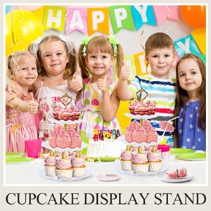 10 Pieces Cupcake Stand Set 4 Pcs 3 Tier Cake Stands Cupcake Tower Display Holder Cup Cake Tree Tower and 6 Pcs Appetizer Dessert Trays Table Set for Wedding Birthday Baby Shower Tea Party Decorations