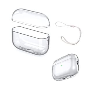 compatible with airpods pro 2nd clear case,soft tpu