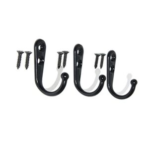 Caylingdee 5 PCS Black Wall Mounted Coat Hooks Bath Towel Hooks Door Hook Hanger Clothes Hooks with Screws for Towel Key Robe Coats Scarf Bag Cap Farmhouse Retro DIY