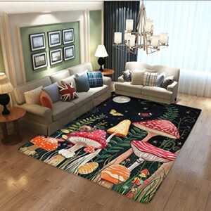 canaro mushroom rugs non-slip soft doormats bath black starry sky carpet floor runner area rugs for home dining living room bedroom farmhouse decor 94x63inch