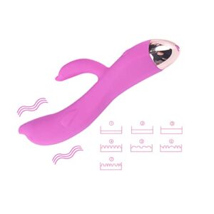 Dolphin Sucking Stick Vibrator Dildo for Women Pleasure Personal Massager G spot Rabbit Vibrator Sex Toy with 10Patterns Waterproof & Rechargeable Sex Toys Vaginal Health Purple