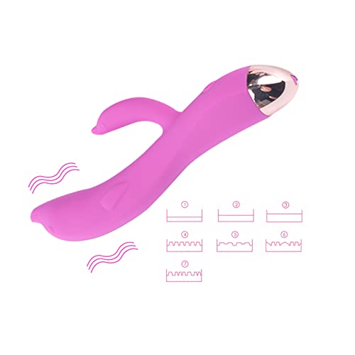 Dolphin Sucking Stick Vibrator Dildo for Women Pleasure Personal Massager G spot Rabbit Vibrator Sex Toy with 10Patterns Waterproof & Rechargeable Sex Toys Vaginal Health Purple
