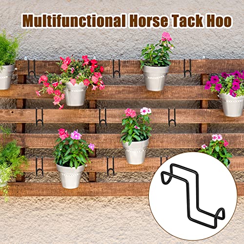 2 Pieces 4 Inch Tack Hook Over Rail Bridle Hooks Heavy Duty Horse Water Bucket Hangers Metal Stall Hooks for Horses Tough Horse Halter Rack for Fishing Saddle Fence Door Holder