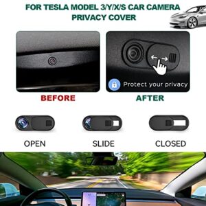 ONKENTET 6PCS Webcam Cover Slide Compatible with Tesla Model 3 Y X S 2017-2023 Accessories Car Camera Cellphone Laptop Privacy Covers Slide Frosted Interior Cabin Front Camera Thin Cover (Blue)