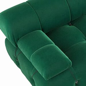 JACH 104" Convertible Modular Sectional Sofa, Minimalist Mid-Century Velvet Sofas Couches, Luxury Modern 3-Seat Wide Couch Sectional for Living Room Bedroom Office Apartment (Green)