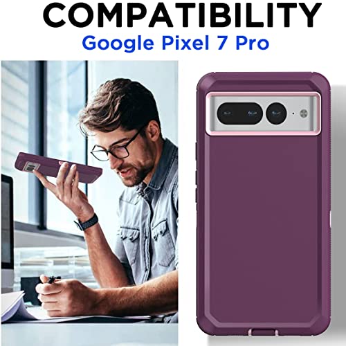 AICase for Google Pixel 7 Pro Case,Heavy Duty Drop Protection Full Body Rugged Shockproof/Dust Proof Military Protective Tough Durable for Google Pixel 7 Pro 6.7" 2022-3 Burgundy