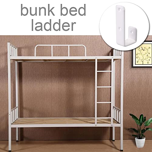 AIXITONG 4 Pcs 7 Shape Heavy Duty Bunk Bed Ladder Hooks Wooden Ladder Fixed Angle Irons White Bed Ladder Hooks for Bunk Beds