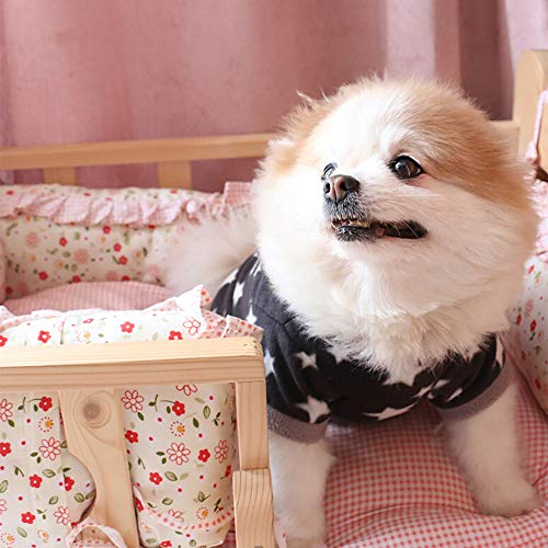 HonpraD Teacup Chihuahua Clothes Girl Apparel Villus Dog Clothes Fashion Warm Cat Puppy Doggy Clothing Pet Pet Clothes (Black, S)