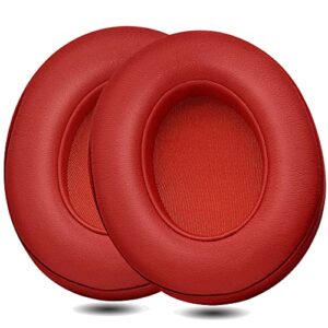 Professional Headphone Replacement Ear Pads for Beats Studio 2 & 3 (B0501, B0500) Wired & Wireless | Does NOT Fit Beats Solo, Enhanced Foam, Luxurious PU Leather (Red)