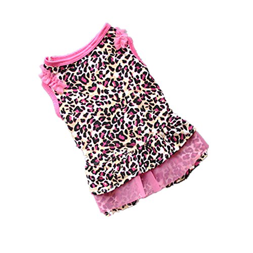 Puppy XSmall Cat Pet Puppy Summer Pet Clothes Dress Dog Apparel Small Cute Leopard Pet Clothes