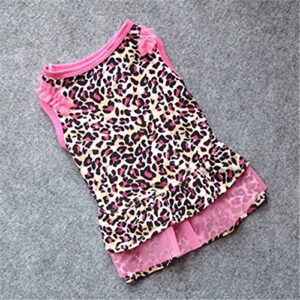 Puppy XSmall Cat Pet Puppy Summer Pet Clothes Dress Dog Apparel Small Cute Leopard Pet Clothes