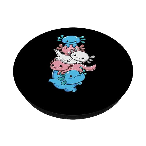 Subtle Transgender Pride Flag Kawaii Axolotl LGBTQ Trans PopSockets Standard PopGrip