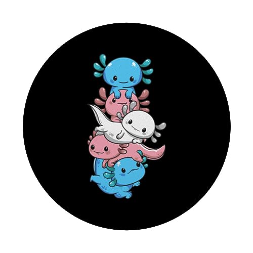 Subtle Transgender Pride Flag Kawaii Axolotl LGBTQ Trans PopSockets Standard PopGrip