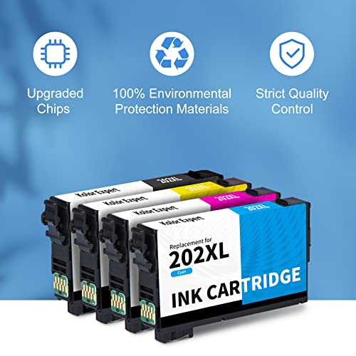 Kolor Expert Remanufactured Ink Cartridge Replacement for Epson 202 XL 202XL T202XL for Expression Home XP-5100 Workforce WF-2860 Printer (1 Black, 1 Cyan, 1 Magenta, 1 Yellow)