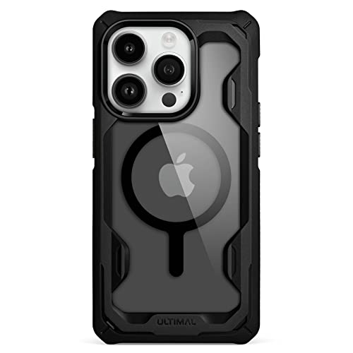 ULTIMAL Case Designed for iPhone 14 Pro Max 6.7 Inch, Rugged Military Cover with Lightweight Sporty Design, Slim Shockproof Drop Protection Bumper Case Compatible with Magsafe (Black/Black Frame)