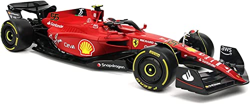 XTD Bburago 1:18 Ferrari 2022 F1-75 #16 #55 F1 Racing Formula Car Static Simulation Diecast Alloy Model Car (2022 F1-75 #55)