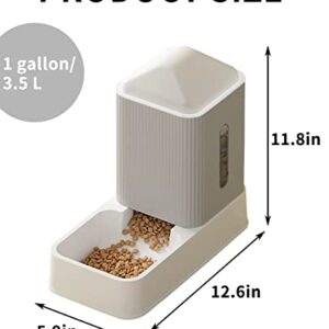 BNOSDM Automatic Cat Feeder for Indoor Cats Gravity Feeders ＆ Waterer Set Dogs Food and Water Dispenser Pet Feeding Bowl 3.5L /1 Gallons for Small Medium Big Dog Pets Puppy Kitten Gray