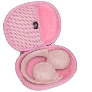 fblfobeli headphone cases eva hard storage case for jbl tune 500bt/510bt/t450bt/710bt/jbl live 650 bt nc on-ear wireless bluetooth headphone, travel protective bag (pink)