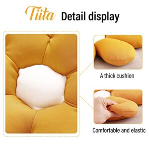 Tiita Flower Pillow Daisy Flower Shaped Throw Pillow 20 inch Decorative Pillows Flower Floor Pillow Seating Cushion Cute Throw Pillows for Bedroom Living Room Office Sofa Chair, Yellow