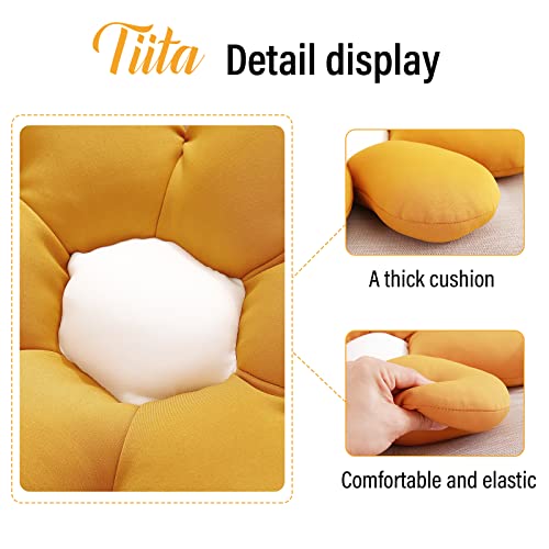 Tiita Flower Pillow Daisy Flower Shaped Throw Pillow 20 inch Decorative Pillows Flower Floor Pillow Seating Cushion Cute Throw Pillows for Bedroom Living Room Office Sofa Chair, Yellow