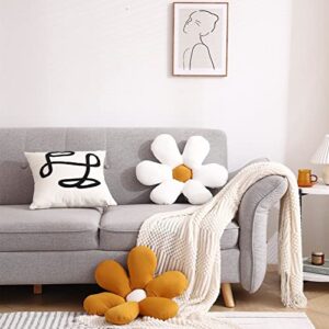 Tiita Flower Pillow Daisy Flower Shaped Throw Pillow 20 inch Decorative Pillows Flower Floor Pillow Seating Cushion Cute Throw Pillows for Bedroom Living Room Office Sofa Chair, Yellow