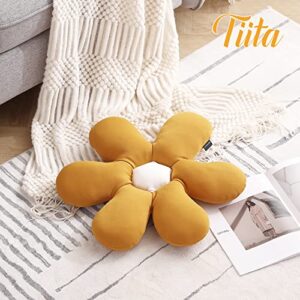 Tiita Flower Pillow Daisy Flower Shaped Throw Pillow 20 inch Decorative Pillows Flower Floor Pillow Seating Cushion Cute Throw Pillows for Bedroom Living Room Office Sofa Chair, Yellow