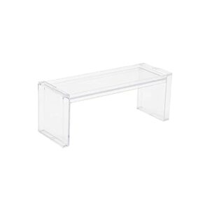 grasary desktop storage shelf stackable clear plastic organizer shelf, dust-proof,large capacity cosmetic rack shelf clear a