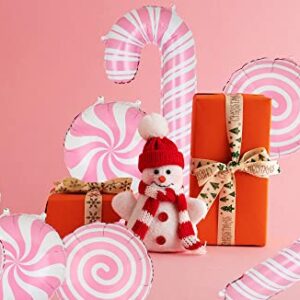 Sweet Candy Balloon Pink Candy Cane Balloons Lollipop Balloon Xmas Christmas Candies Theme Birthday Baby Shower Party Decor Supplies 10 Pcs Set