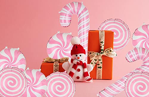 Sweet Candy Balloon Pink Candy Cane Balloons Lollipop Balloon Xmas Christmas Candies Theme Birthday Baby Shower Party Decor Supplies 10 Pcs Set