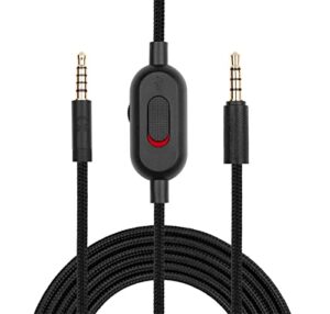 g pro audio aux cable for logitech g433/g233/g pro/g pro x headphones audio extension cable with  inline mute switch and volume controller button(black, 2m)