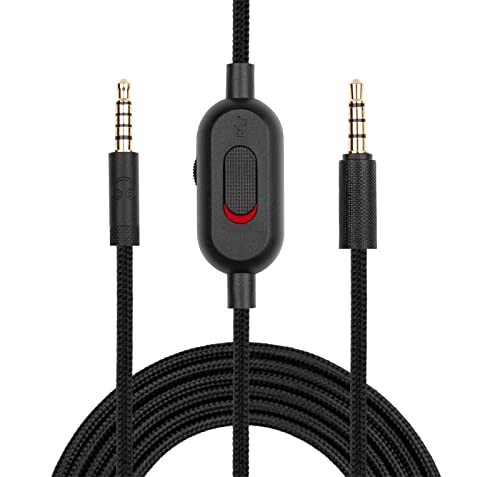 G Pro Audio Aux Cable for Logitech G433/G233/G Pro/G Pro X Headphones Audio Extension Cable with  Inline Mute Switch and Volume Controller Button(Black, 2m)