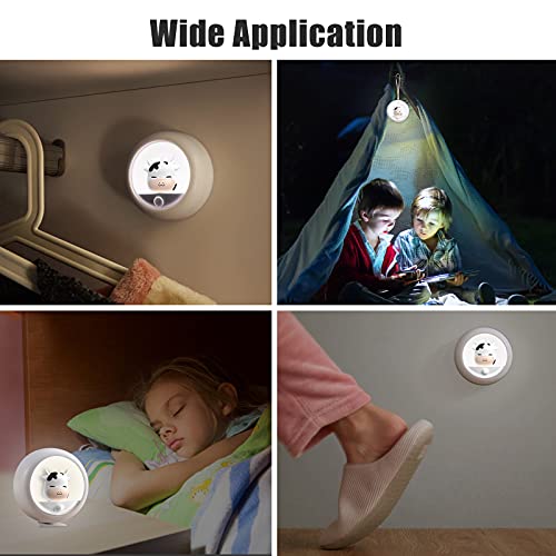 AIMILAR LED Motion Sensor Kids Night Lights Rechargeable USB Night Light Lamp for Kids Room Bedroom Bathroom Toilet Portable Baby Nursery Magnetic Cow Nightlight (2 Pack)