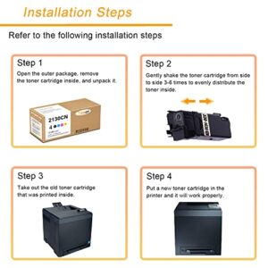 2130CN Compatible 330-1436 330-1437 330-1433 330-1438 Black Cyan Magenta Yellow Toner Cartridge Replacement for Dell 2130cn 2135cn Printer Toner.(5Pack)