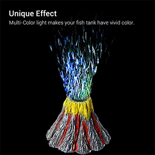 Aquarium Bubble Light with Air Pump, Aquarium Volcano Ornament Oxygenation Kit, Bubbler Decorations for Underwater Fish Tank