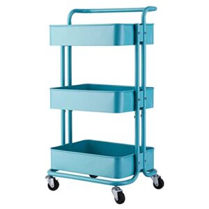 EYHLKM 3 Tier Kitchen Storage Trolley with Wheels Trolley Bathroom Storage Trolley Storage Rack Kitchen Accessories (Color : A, Size : 82cm*43.5cm)