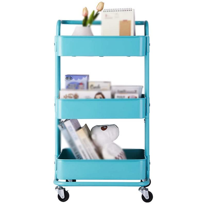 EYHLKM 3 Tier Kitchen Storage Trolley with Wheels Trolley Bathroom Storage Trolley Storage Rack Kitchen Accessories (Color : A, Size : 82cm*43.5cm)