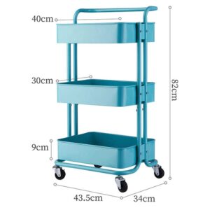 EYHLKM 3 Tier Kitchen Storage Trolley with Wheels Trolley Bathroom Storage Trolley Storage Rack Kitchen Accessories (Color : A, Size : 82cm*43.5cm)