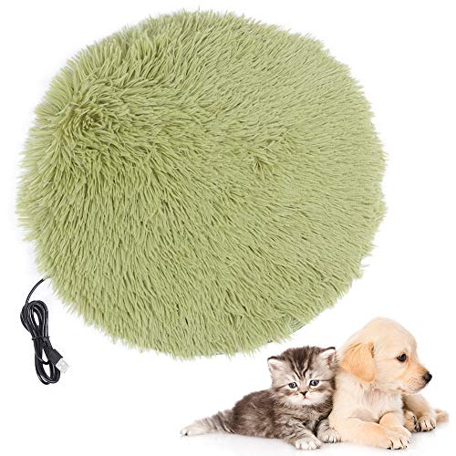 plplaaoo Electric Blanket, Electric Blanket, Hand Warmer, Plush Four Seasons USB Charging Interface Pet Heated Blanket Heating Mat Mat for Small Dogs Cats(gr¨¹n)