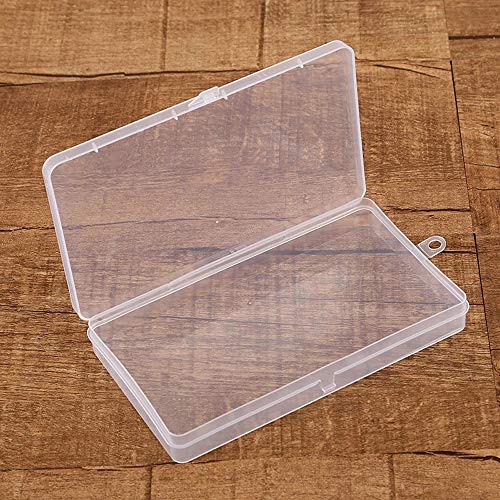 Clear Plastic Transparent Storage Containers Box with Hinged Lid for Beads Crafts, Jewelry, Hardware, Sewing Tool(2pcs)