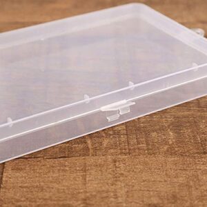 Clear Plastic Transparent Storage Containers Box with Hinged Lid for Beads Crafts, Jewelry, Hardware, Sewing Tool(2pcs)