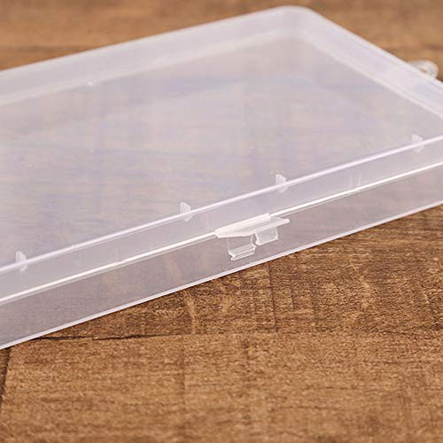 Clear Plastic Transparent Storage Containers Box with Hinged Lid for Beads Crafts, Jewelry, Hardware, Sewing Tool(2pcs)