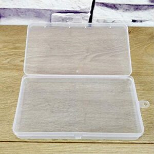 Clear Plastic Transparent Storage Containers Box with Hinged Lid for Beads Crafts, Jewelry, Hardware, Sewing Tool(2pcs)